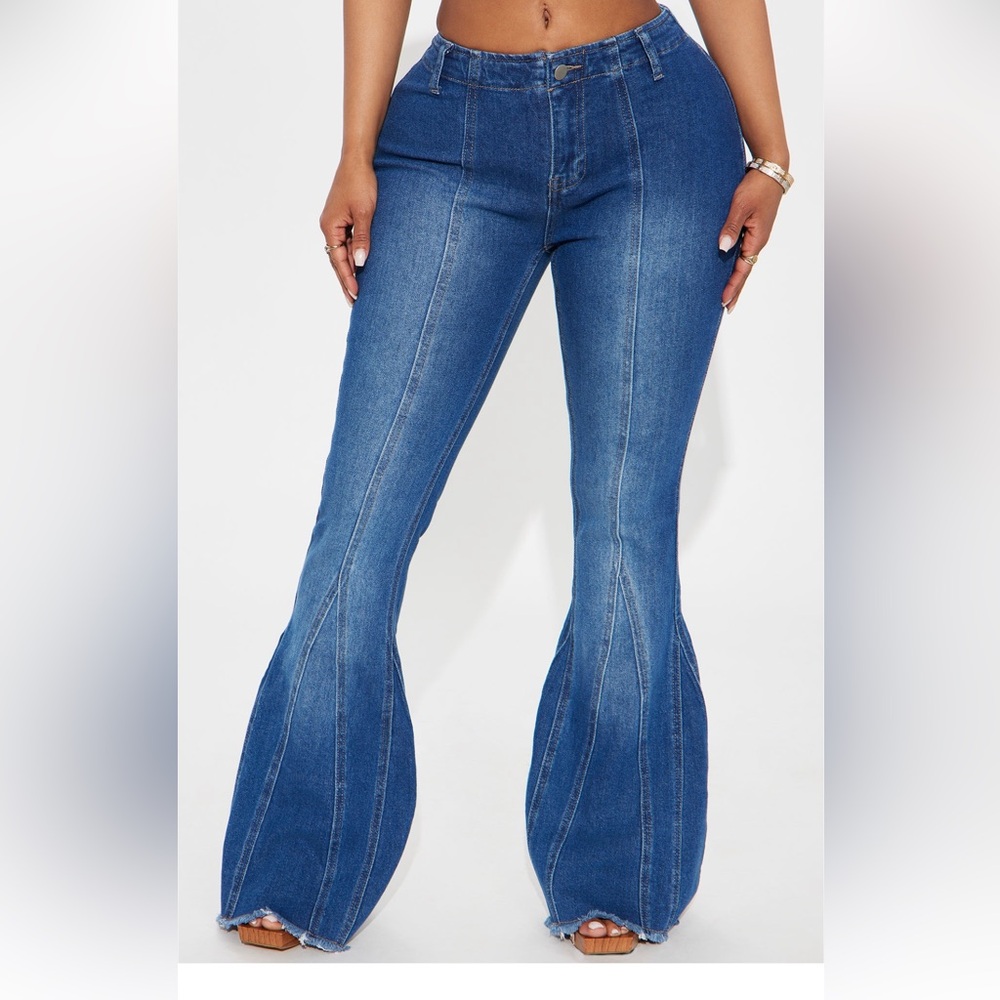 Fashion Nova Classic Blue Flare Jeans